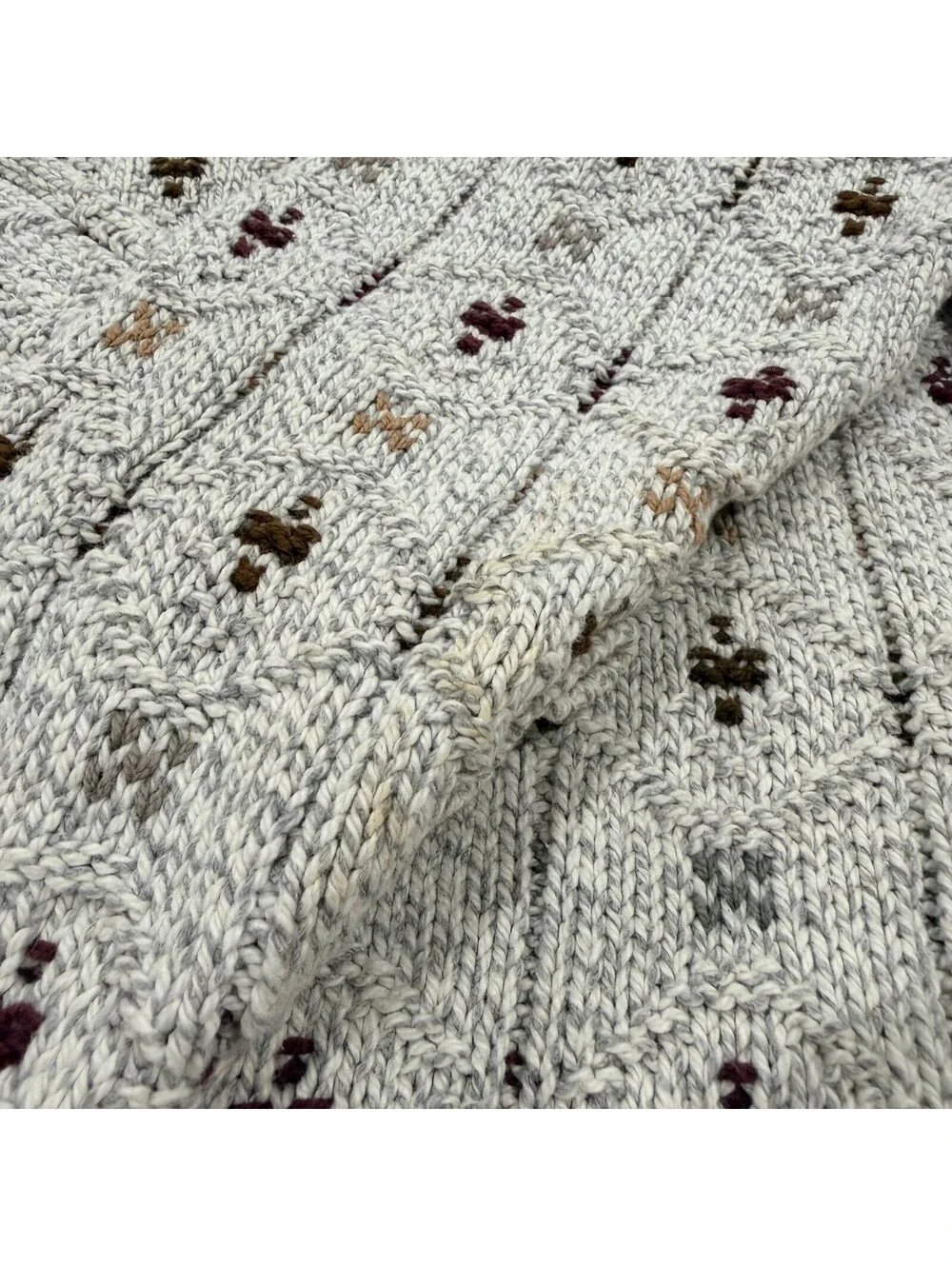 Y2K Vintage Van Heusen Sweater Mens M USA Cotton Fisherman Grandpa Knit